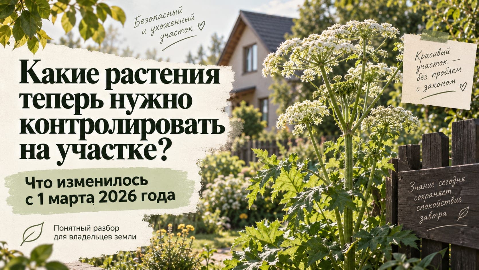 Опасные растения на участке: что изменилось для владельцев земли с 1 марта 2026 года